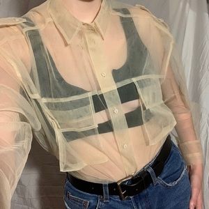 Zara Sheer Button Up